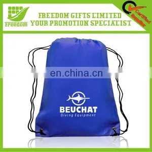 Logo Branded Promotional Nylon Drawstring Bag thumbnail-1