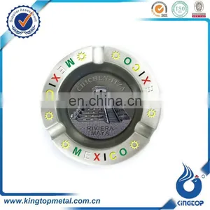 Round Metal Portable Cigar Cigarette Pocket Ashtray for Home/Office/Hotel thumbnail-1