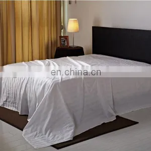 Hotel 100% Cotton Satin Stripe White Bed Sheets/flat Sheet Cotton Fabric Material thumbnail-1