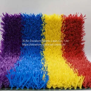 China Factory Red, Yellow, Blue, Purple Artificial Kids Grass Turf Rainbow Runway for Kindergarten School Sports thumbnail-3