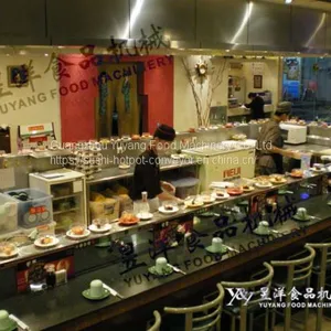 Sushi Conveyor Factory Food Delivery System Sushi Packing Machine: Michaeldeng@gdyuyang.com thumbnail-1