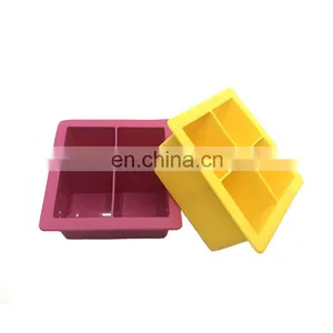 Practical Silicone Ice Cube Box and Mold With Square Shape and 4 Plaid for Cake in Summer thumbnail-1