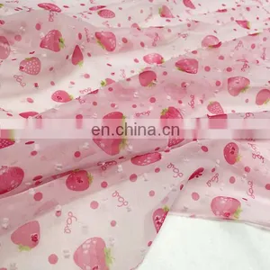 China Supplier Fruit Design Printed Chiffon Fabric for Garment thumbnail-1