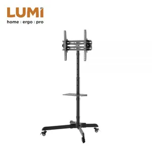 Low Cost Height Adjustable Mobile Steel TV Cart thumbnail-4