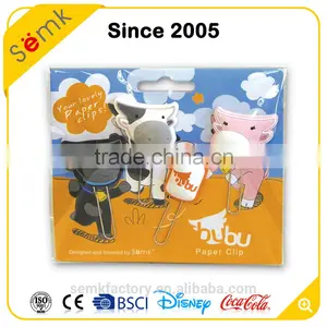 Novelty Animal Head Shape Stainless Steel Clear Plastic Custom Paper Clip thumbnail-2