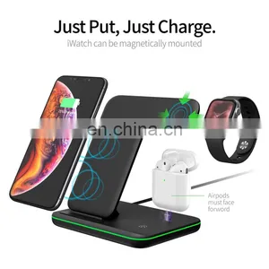 Wireless Charging New Arrivals 2020 For Apple Watch Charger Earphones Mobile Phone Holder Charger 3 In 1 thumbnail-4