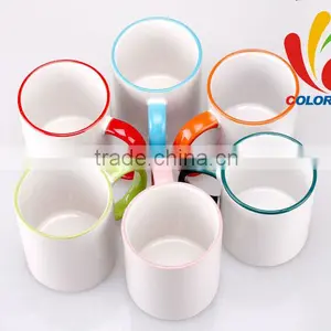 350ml Handle And Mouse Colorful Sublimation Coated White Drinking Mug thumbnail-4