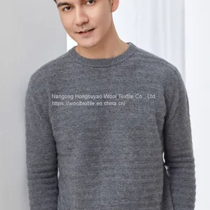 Custom Pure Men's Sweater Pullover Winter Knit Wool 100% Cashmere Sweater thumbnail-1