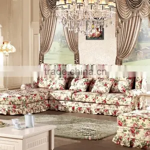 Golden Quality Modern Fabric Sofa for Sale Floral Sofa Four Seat Sofa thumbnail-1