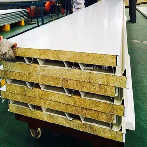 Rock Wool Sandwich Color Steel Plate With High Bearing Capacity, Good Fire Performance and Sound Insulation Effect thumbnail-4