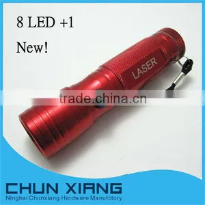 Aluminum Mini Torch Light 8+1 LED thumbnail-1