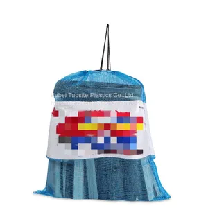 Firewood Packing Mesh Bag For Firewood Plastic Agriculture HDPE Printing Logo Leno Mesh Bags thumbnail-2