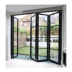 Double Glazing Lowes Bi Fold Door / Accordion Aluminum Glass Patio Exterior Bifold Door thumbnail-5
