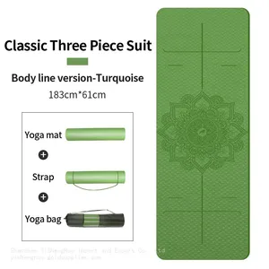 Custom Logo Fitness Equipment Soft Natural Tpe Yoga Mat Material Eco-Friendly TPE Yoga Mat thumbnail-4