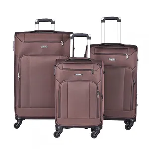 Brown 20 24 28 Inch Polyester Fabric Rolling Trolley Bags Set Cloth Suitcase Luggage Spinner Wheel China Pengteng Factory thumbnail-1