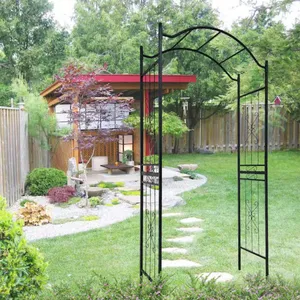 Wrought Iron Garden Fence Arch Trellis for Climbing Plants thumbnail-3