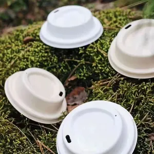80mm Biodegradable Fiber Lid With Sip Hole Classic Item thumbnail-4