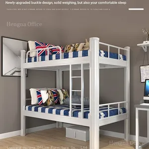 Space-Saving Hostel Bunk Bed | Strong Steel Frame With Anti-Slip Ladder | Heavy Duty Metal Bunk for Youth Hostels & Dormitories thumbnail-3