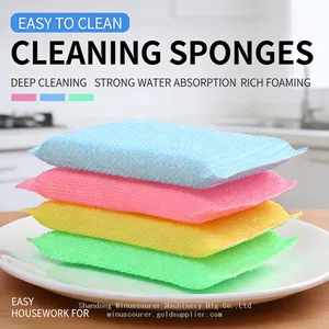 Double-sided Dish Washing Towel Bowl Pot Pan Cleaning Sponges Wash Scouring Pads Cleaner Kitchen Clean Tool thumbnail-1