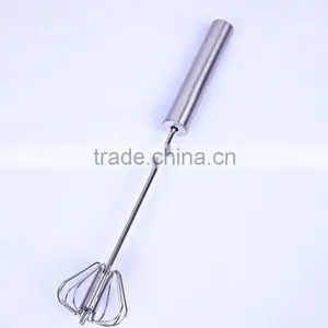 Wholesale 14'' Stainless Steel Egg Whisk Hand Push Mixer Hand Pressing Down Semi Automatic Egg Whisk Beater thumbnail-1