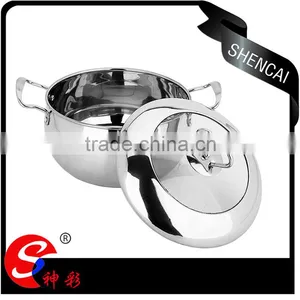 Stainless Steel Belly Soup Pot With Glass Lid/ Casserole Set/ Cooking Stock Pots thumbnail-3