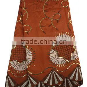 Silk George Lace Indian Embroidery Lace Fabric for Dresses GP1001 Orange thumbnail-1