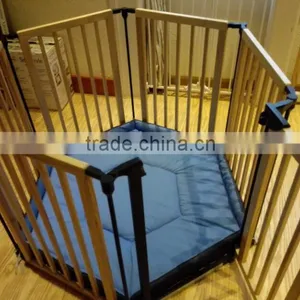 Wooden and Metal Baby Folding Playpen thumbnail-4