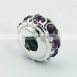 Ornate Sterling Silver Sparkling Austrian Crystals Bead thumbnail-1