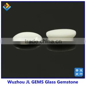 Milky White Glass Gemstone Oval Cabochon Stone for Jewelry thumbnail-5