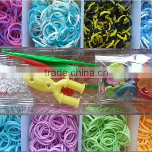 AAA Quality Ecofriendly Multi Color Rubber Loom Bands Kit for Children Diy Bracelet Jewelery thumbnail-1