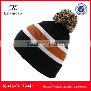 Plain Pom Pom Knitted Beanie Hat With Custom Your Design Logo thumbnail-5