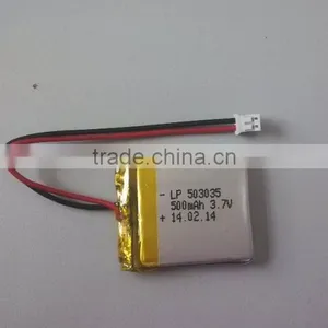 Rechargeable Lithium Polymer Battery 503035 500mAh 3.7V thumbnail-1