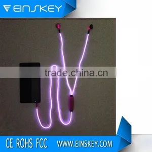 Mobile Phone Accessory Light EL Long Wire Earphone With Microphone thumbnail-1