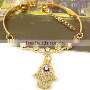 >>2016 New Design Rhinestone Turkish Evil Eye Bracelet, Lucky Hamsa Hand Bracelet / thumbnail-3