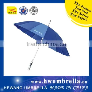 Aluminum Shaft Silver Coated Handle Auto Open Straight Golf Umbrella thumbnail-1
