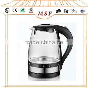2015 New Launch 1.7L 2000W Commerical Cordless Electric Glass Kettle thumbnail-1