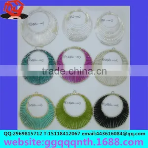 Hardware Accessories Metal Wire Woven Wire Elliptic Droplets Olive Shape Triangle Earrings Pendant thumbnail-4