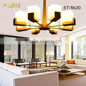 ST-5620-8 Sunbelt 2015 Hot Sale American Caren Dining Room Restaurant Wooden Shade Five Head Pendant Lamp thumbnail-1