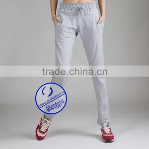 Wholesale Custom 100% Polyester Grey Women Yoga Sweat Pants thumbnail-2