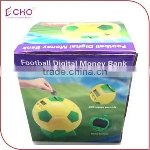 CHINA Custom Plastic Coin Football Money Bank,OEM Kis Factory Make Plastic Electronic and Digital Football Shape Money Banks thumbnail-6