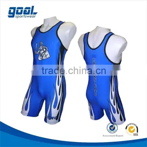 2015 Cool Design Custom Made Sumo Lycra Compression Blue Wrestling Suits thumbnail-1