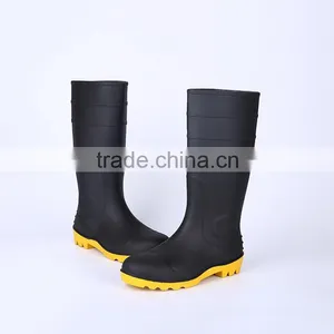 2016 Wholesale Waterproof Black Safety PVC Rain Boots With Steel Toe, Industrial Rain Boots thumbnail-2