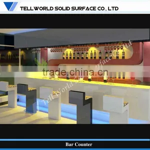 Straight Acrylic Bar Counter Modern Design thumbnail-1