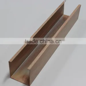 Strong Weather Resistance Wood Grain Aluminum Metal Screen Linear Ceiling U Channel Screen Ceiling Panel thumbnail-3