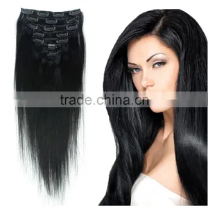 Show 2016 New Arrival Top Quality Virgin Curly Raw Peruvian Clip in Hair Extensions thumbnail-1