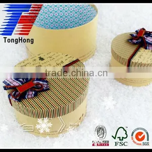 Popular Recyclable Gift Paper Boxes With Round Cylinder Lids and Ribbon for Sale thumbnail-1