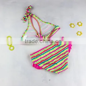 2016 Brand Baby Blue Strings Girls Swimsuit Print Bikini thumbnail-2