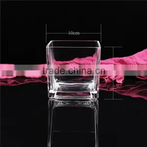 Stock 10*10 Clear Square Glass Candle Jar thumbnail-1