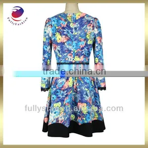 Ladies Casual Dresses Printed Long Sleeve Fashion Style thumbnail-1