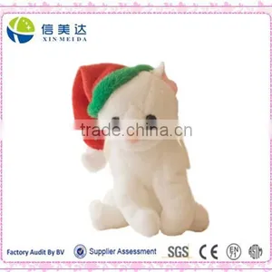 Christmas Red Hat White Cat Plush Toy thumbnail-1